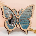 Personalized Memorial Butterfly 2 Layered Wooden Art - Upload Photos - Gift Idea For Family Member - It's Hard To Forget Someone Who Gave You So Much To Remember