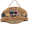 Personalized Camping Wooden Sign - 4th Of July Gift Idea For Camping Lover - Welcome To Our Camper