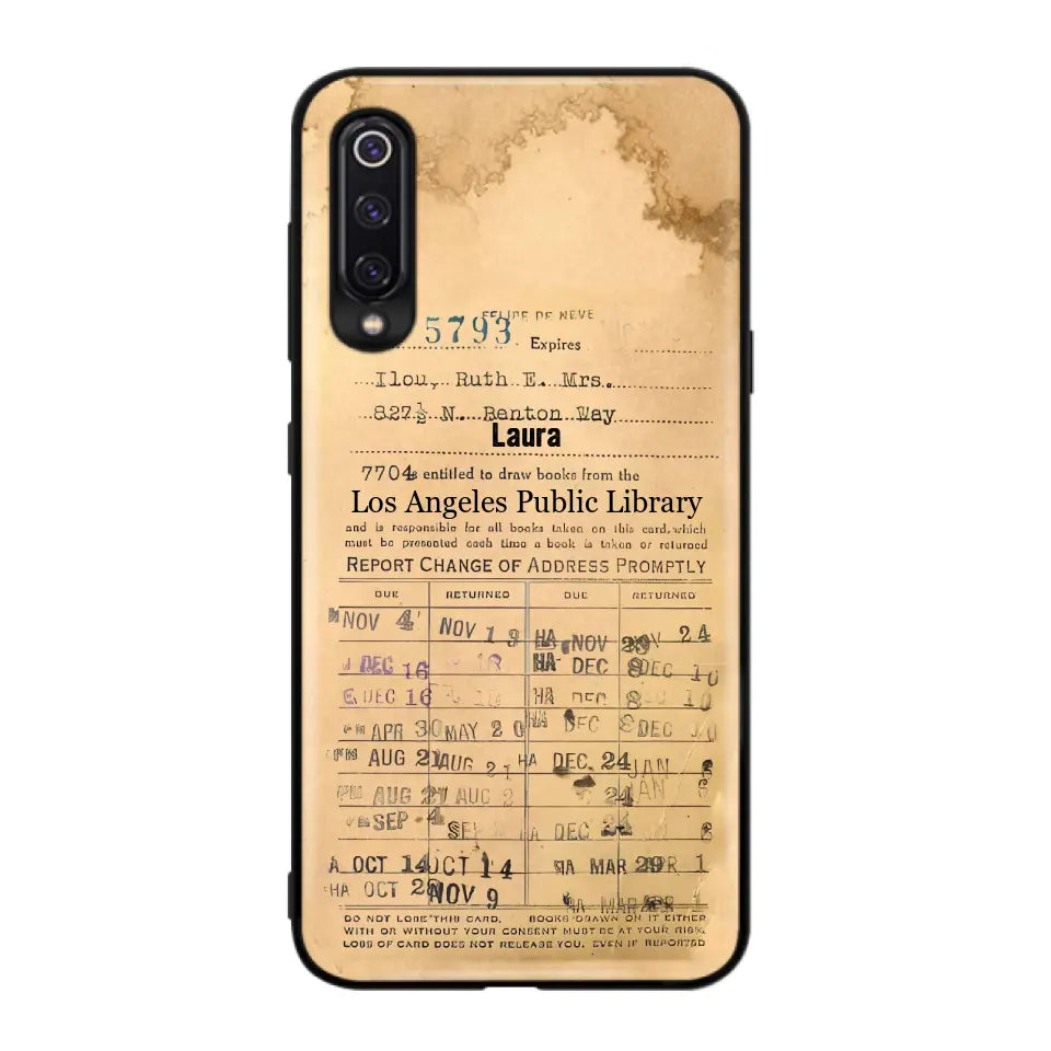 Custom Personalized Library Card Vintage Phone Case - Gift Idea For Reading Lover - Case For Xiaomi/ Oppo/ Huawei