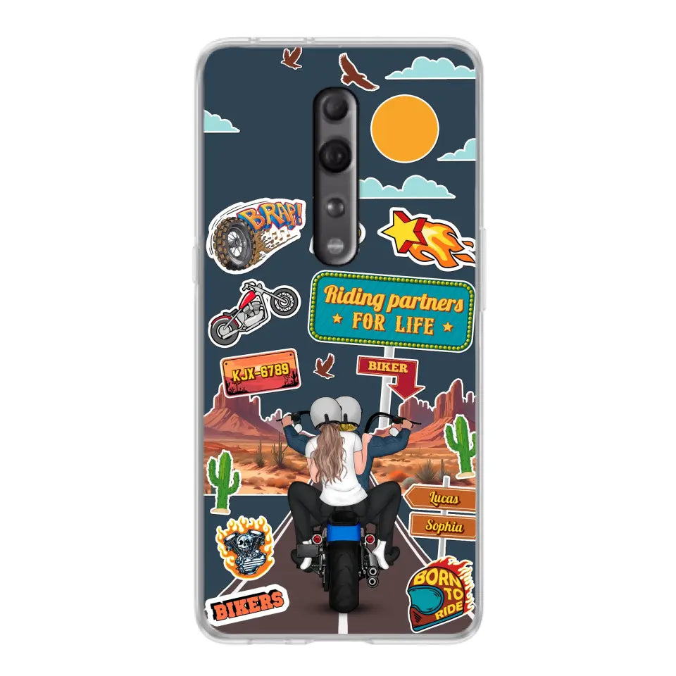 Custom Personalized Motorcycle Couple Phone Case - Gift Idea For Couple/ Husband & Wife/ Bikers - Case Xiaomi/ Oppo/ Huawei