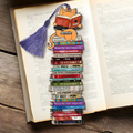 Personalized Cat Reads Books Wooden Bookmark - Gift Idea For Book Lover