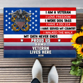Personalized Military Doormat - Gift Idea For Veteran - I Am A Veteran I Love Freedom Proud Us Army Veteran Lives Here