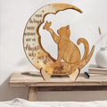 Personalized Cat Moon Wooden Art - Memorial Gift Idea - I Love You To The Moon And Back