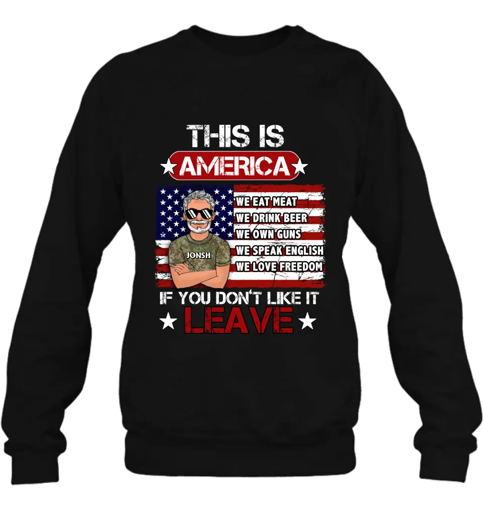 Custom Personalized Veteran T-Shirt/ Long Sleeve/ Sweatshirt/ Hoodie - Gift Idea For Veteran - This Is America