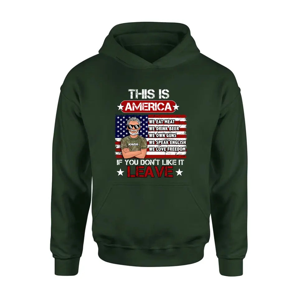 Custom Personalized Veteran T-Shirt/ Long Sleeve/ Sweatshirt/ Hoodie - Gift Idea For Veteran - This Is America
