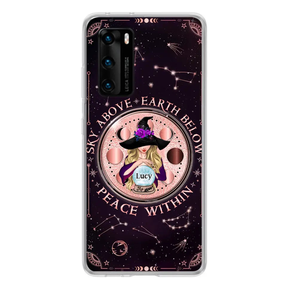 Custom Personalized Witch Phone Case - Gift Idea For Witch Lover - Sky Above Earth Below Peace Within - Case for Xiaomi/ Oppo/ Huawei