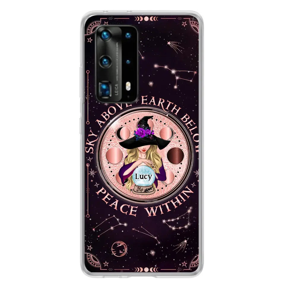 Custom Personalized Witch Phone Case - Gift Idea For Witch Lover - Sky Above Earth Below Peace Within - Case for Xiaomi/ Oppo/ Huawei