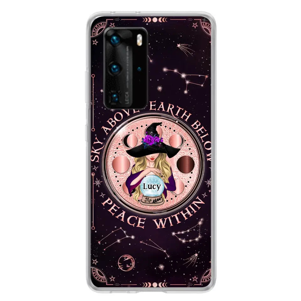 Custom Personalized Witch Phone Case - Gift Idea For Witch Lover - Sky Above Earth Below Peace Within - Case for Xiaomi/ Oppo/ Huawei
