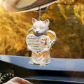 Personalized Memorial Acrylic Car Ornament - Christmas Memorial Gift Idea For Cat Owner - Upload Cat Photo - No Longer By Our Side But Forever In Our Hearts