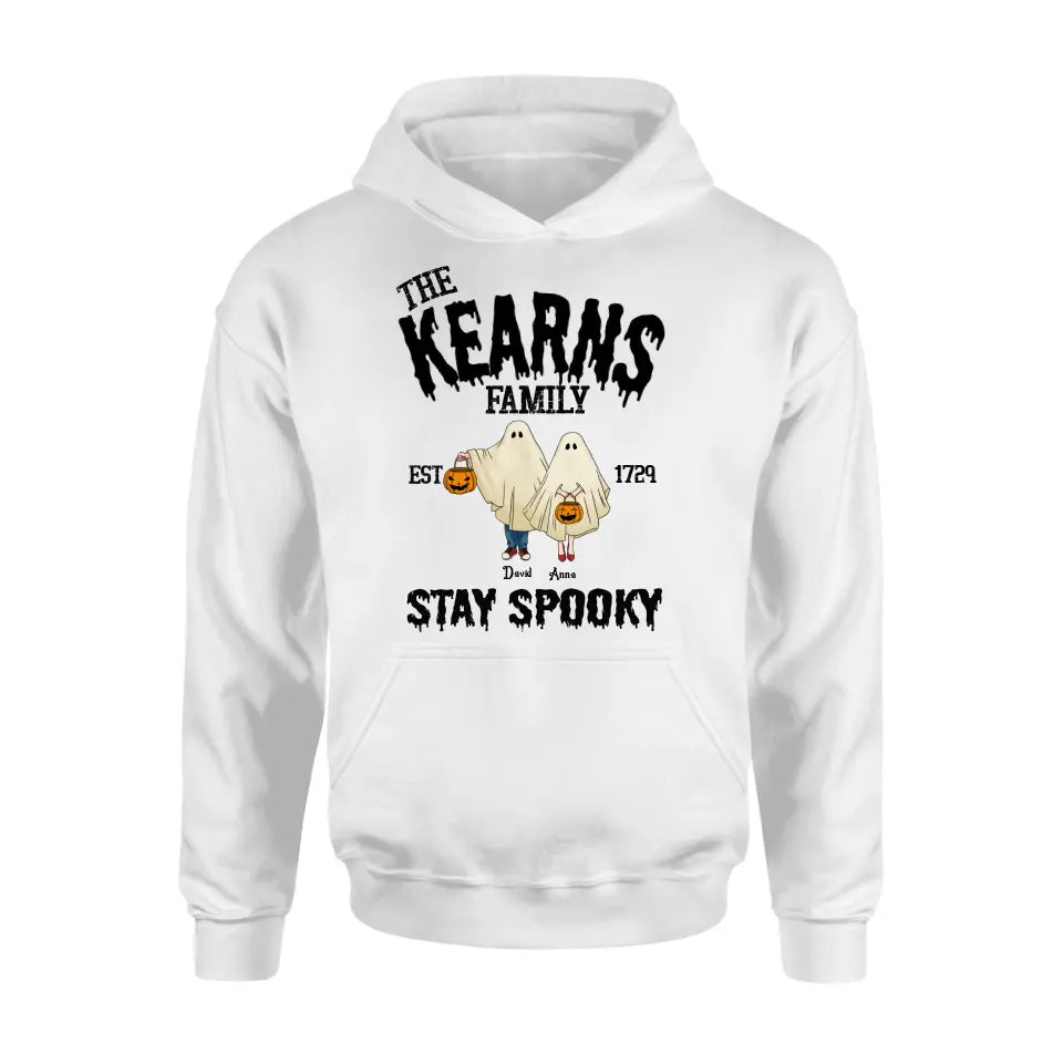 Personalized Spooky Family T-shirt/Long Sleeve/Sweatshirt/Hoodie - Gift Idea For Family/Halloween - Parents/Couple With Up to 3 Kids And 3 Dogs/Cats