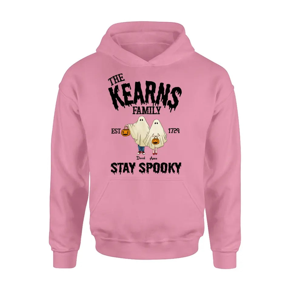 Personalized Spooky Family T-shirt/Long Sleeve/Sweatshirt/Hoodie - Gift Idea For Family/Halloween - Parents/Couple With Up to 3 Kids And 3 Dogs/Cats
