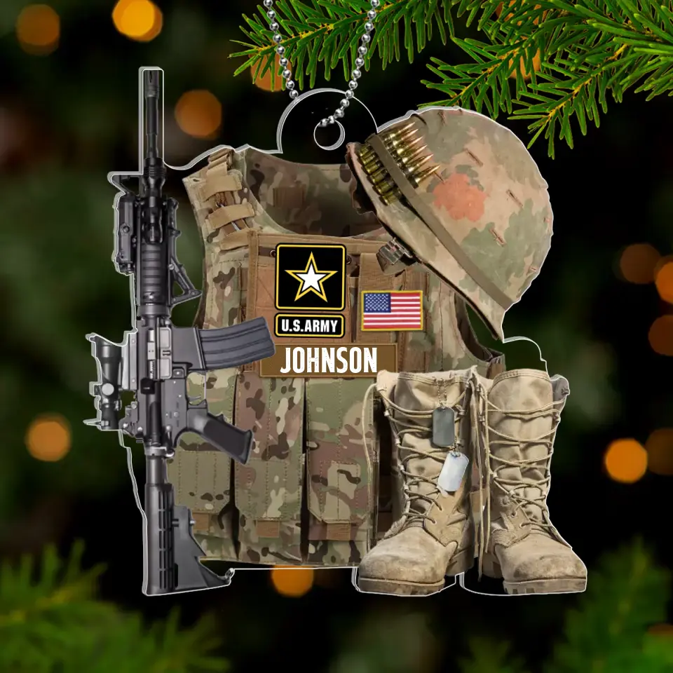 Personalized Military Uniform Acrylic Ornament - Gift Idea For Veterans/Military Gift