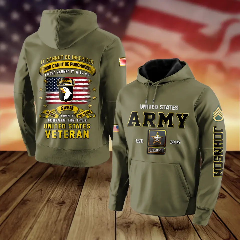 Personalized Veteran All-Over Print Hoodie - Gift Idea For Veteran - I Owned It Forever The Title United States Veteran