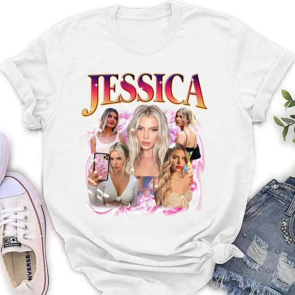 Personalized Man and Women Photo Vintage T-shirt - Upload Photos - Gift Idea To Girl Friend/Boy Friend