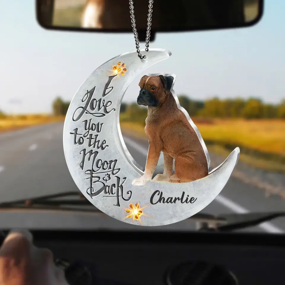 Personalized Dog Acrylic Ornament - Gift Idea For Dog Lover/Christmas - I Love You To The Moon And Back