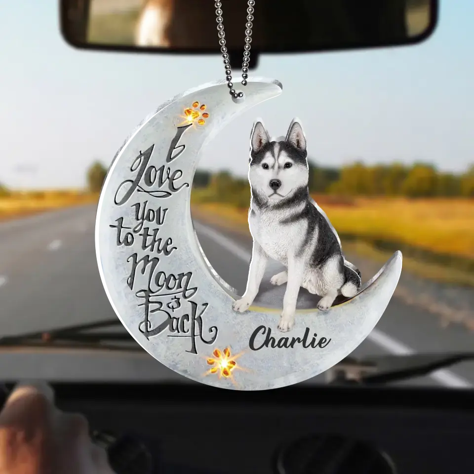 Personalized Dog Acrylic Ornament - Gift Idea For Dog Lover/Christmas - I Love You To The Moon And Back