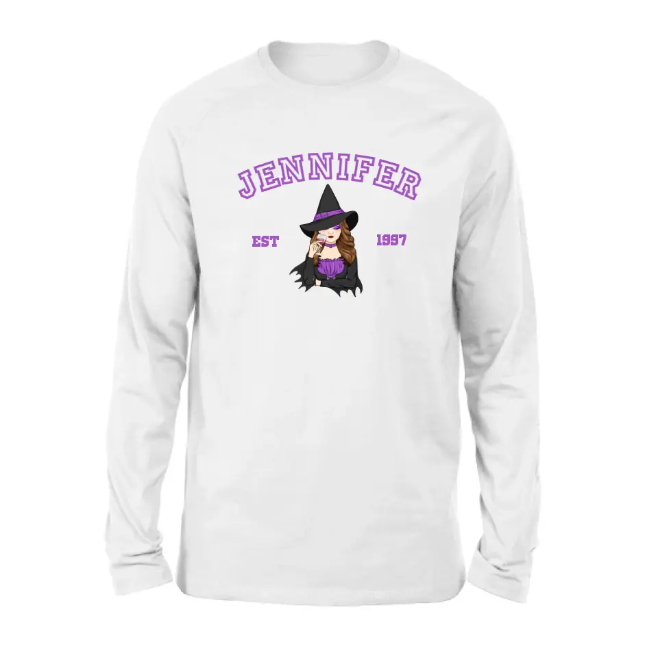 Personalized Witch T-shirt/Long Sleeve/Sweatshirt/Hoodie - Custom Name - Halloween Gift Idea For Witch/Bestie