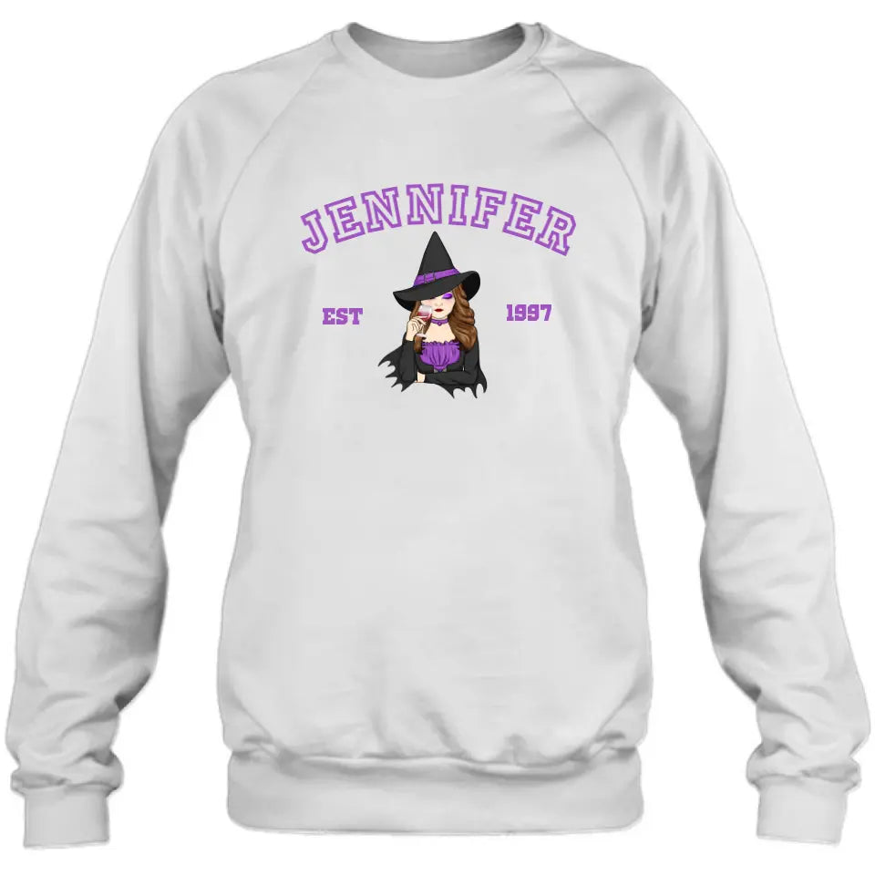 Personalized Witch T-shirt/Long Sleeve/Sweatshirt/Hoodie - Custom Name - Halloween Gift Idea For Witch/Bestie