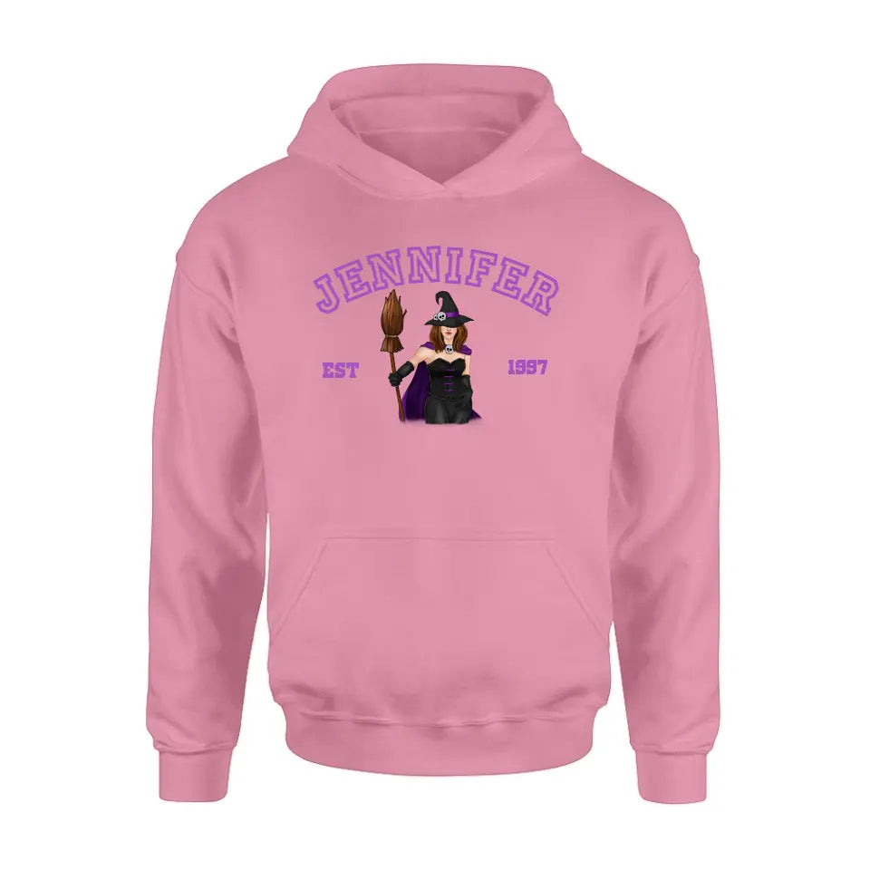 Personalized Witch T-shirt/Long Sleeve/Sweatshirt/Hoodie - Halloween Gift Idea For Witch/Bestie - Custom Name