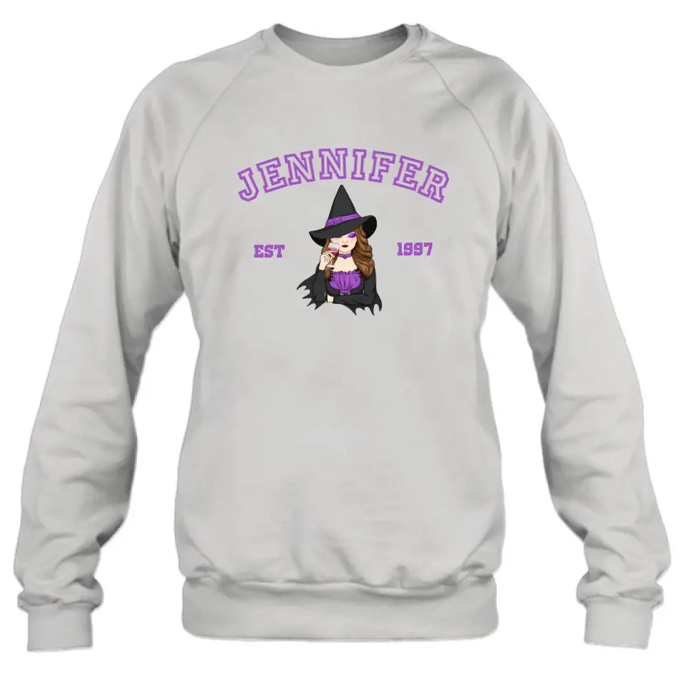 Personalized Witch T-shirt/Long Sleeve/Sweatshirt/Hoodie - Custom Name - Halloween Gift Idea For Witch/Bestie