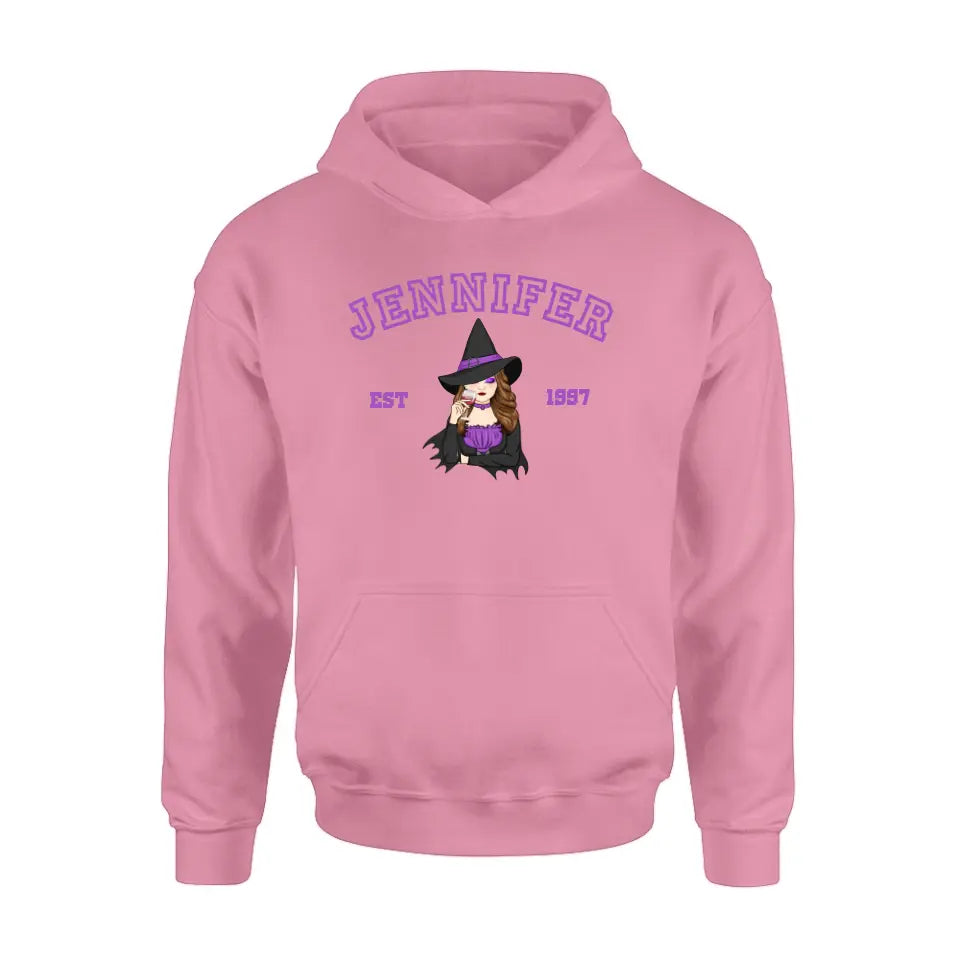 Personalized Witch T-shirt/Long Sleeve/Sweatshirt/Hoodie - Custom Name - Halloween Gift Idea For Witch/Bestie