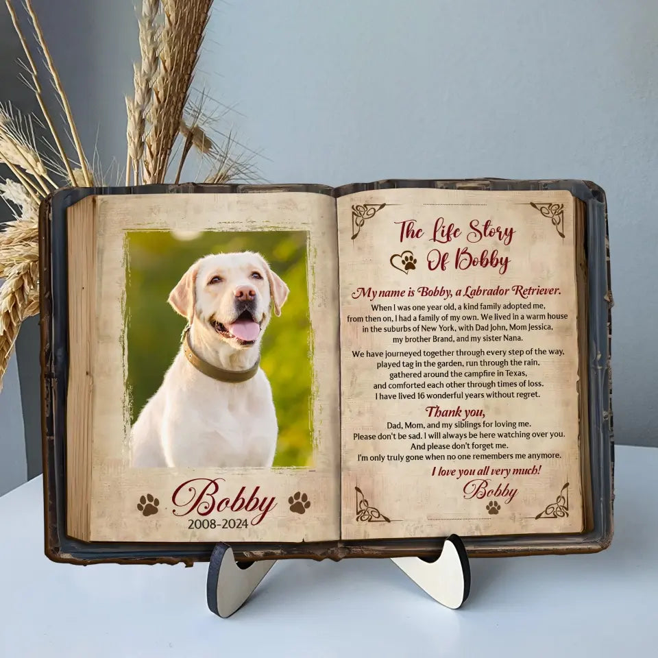 Personalized The Life Story Of Dog 2 Layered Wooden Art - Custom Dog's Story And Photo - Memorial Gift Idea For Dog Lover