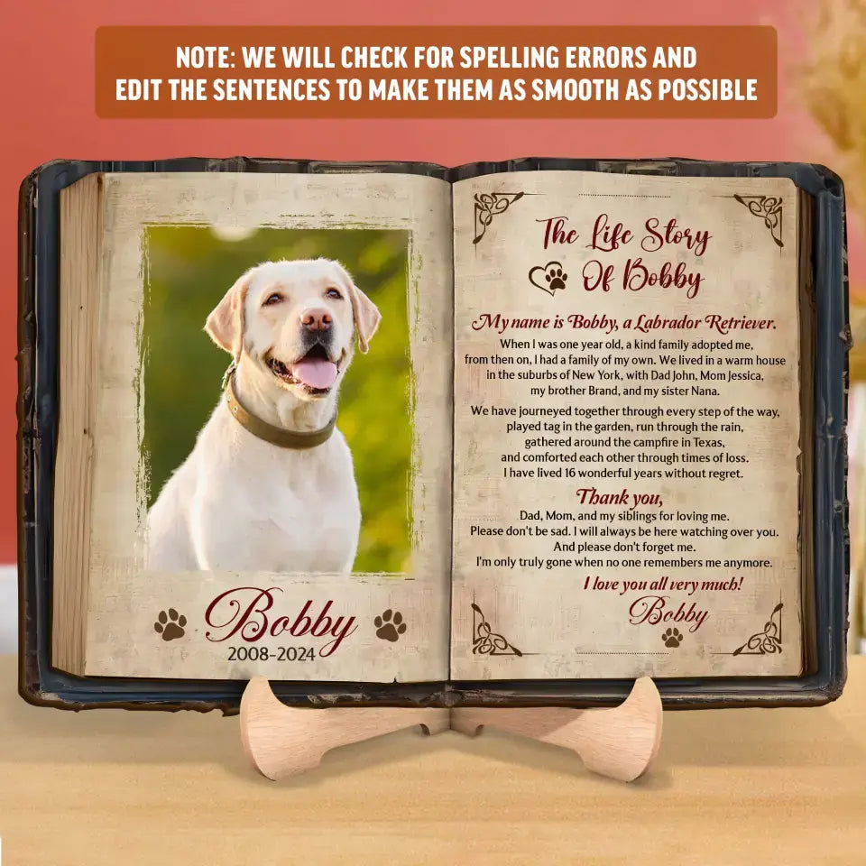 Personalized The Life Story Of Dog 2 Layered Wooden Art - Custom Dog's Story And Photo - Memorial Gift Idea For Dog Lover