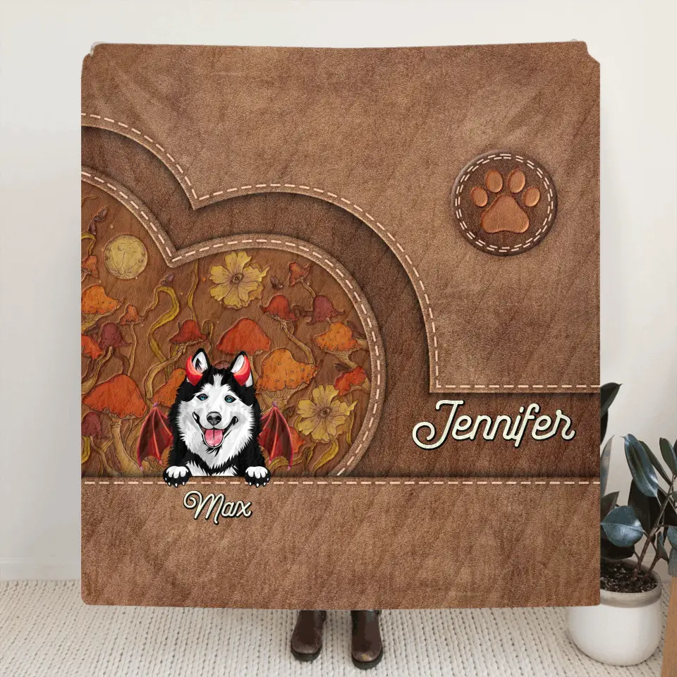 Personalized Dog Halloween Fleece Throw Blanket/Quilt - Gift Idea For Dog Lover - Up to 6 Dogs