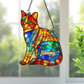 Personalized Cat Hanging Suncatcher Ornament - Custom Cat's Name - Gift Idea For Cat Owner