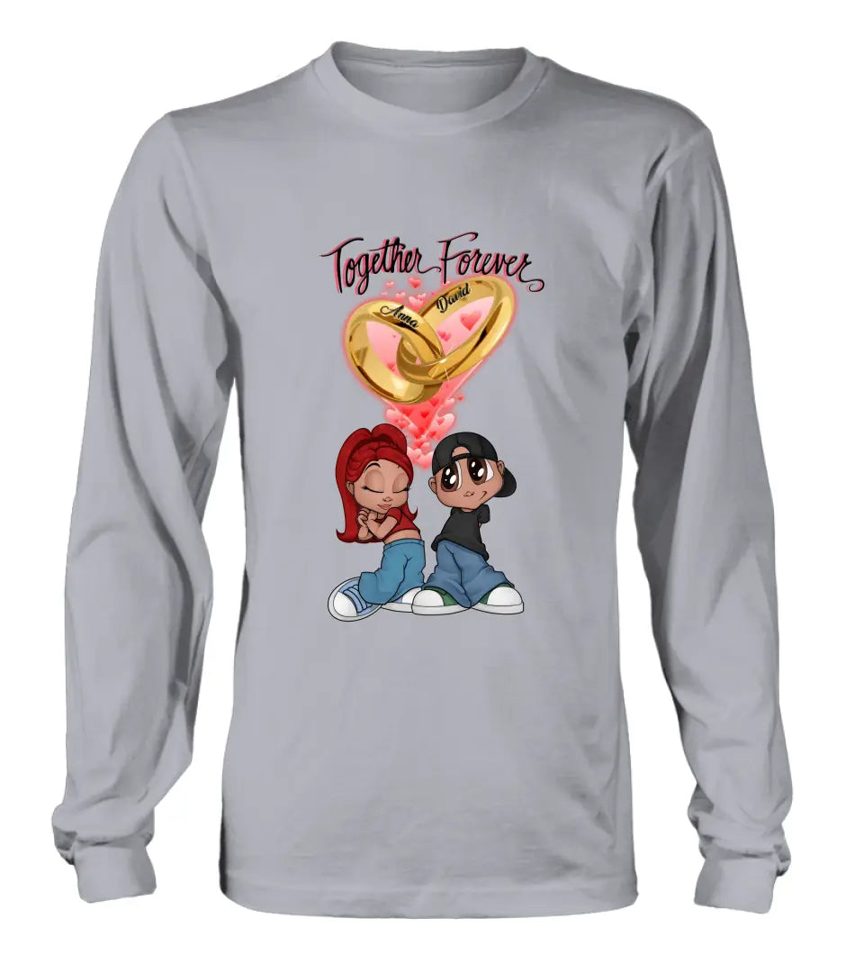 Personalized Couple T-shirt/Long Sleeve/Sweatshirt/Hoodie - Gift Idea For Couple - Together Forever