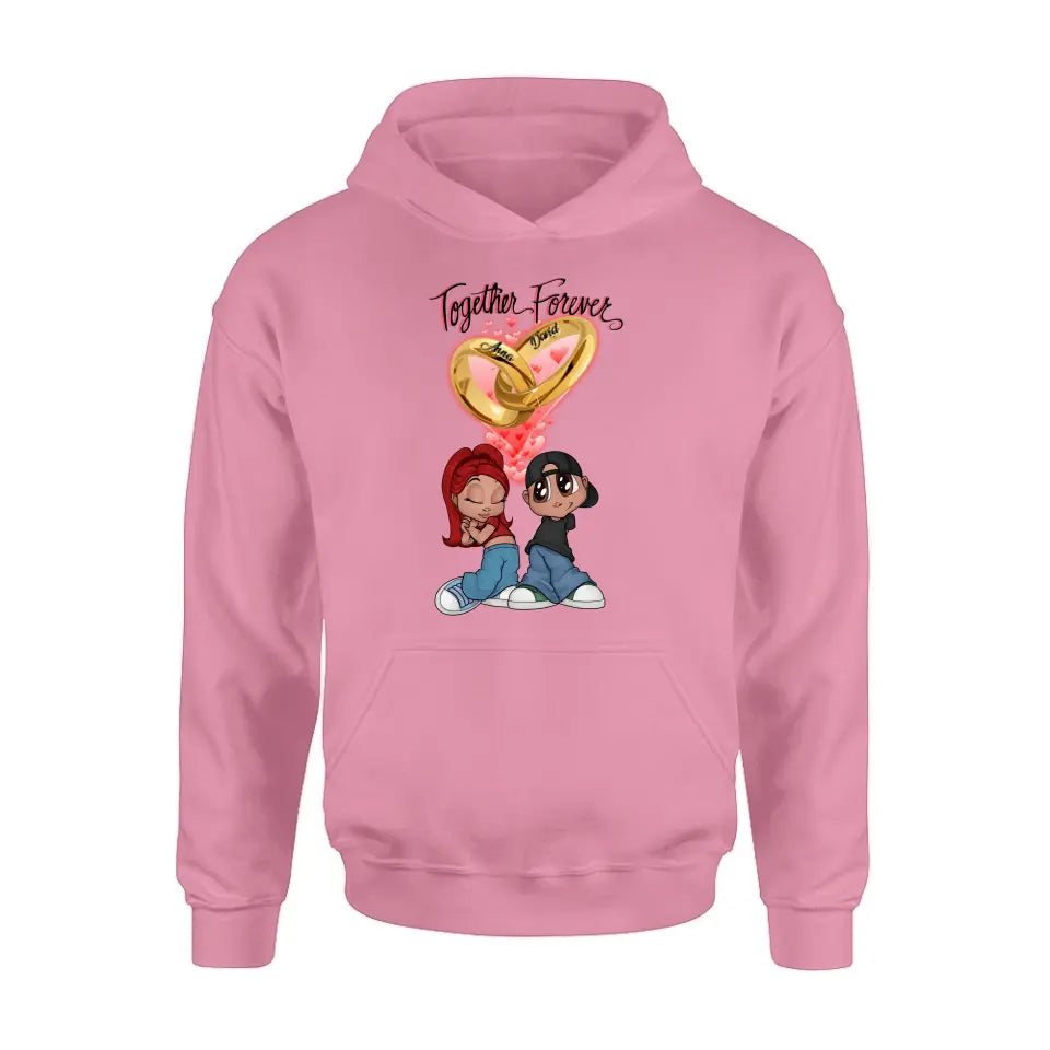 Personalized Couple T-shirt/Long Sleeve/Sweatshirt/Hoodie - Gift Idea For Couple - Together Forever