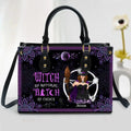 Custom Personalized Witch PU Leather Handbag With Long Straps - Gift Idea For Witch/ Halloween - Witch By Nature Bitch By Choice