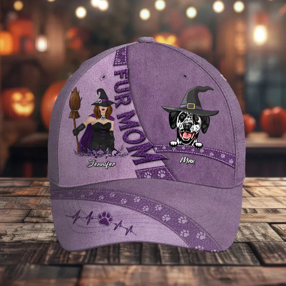 Personalized Witch Pets Baseball Cap - Up to 4 Dogs/Cats - Halloween Gift Idea for for Dog/Cat Lovers - Love Dogs