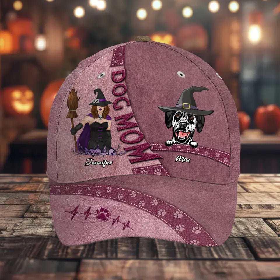Personalized Witch Pets Baseball Cap - Up to 4 Dogs/Cats - Halloween Gift Idea for for Dog/Cat Lovers - Love Dogs