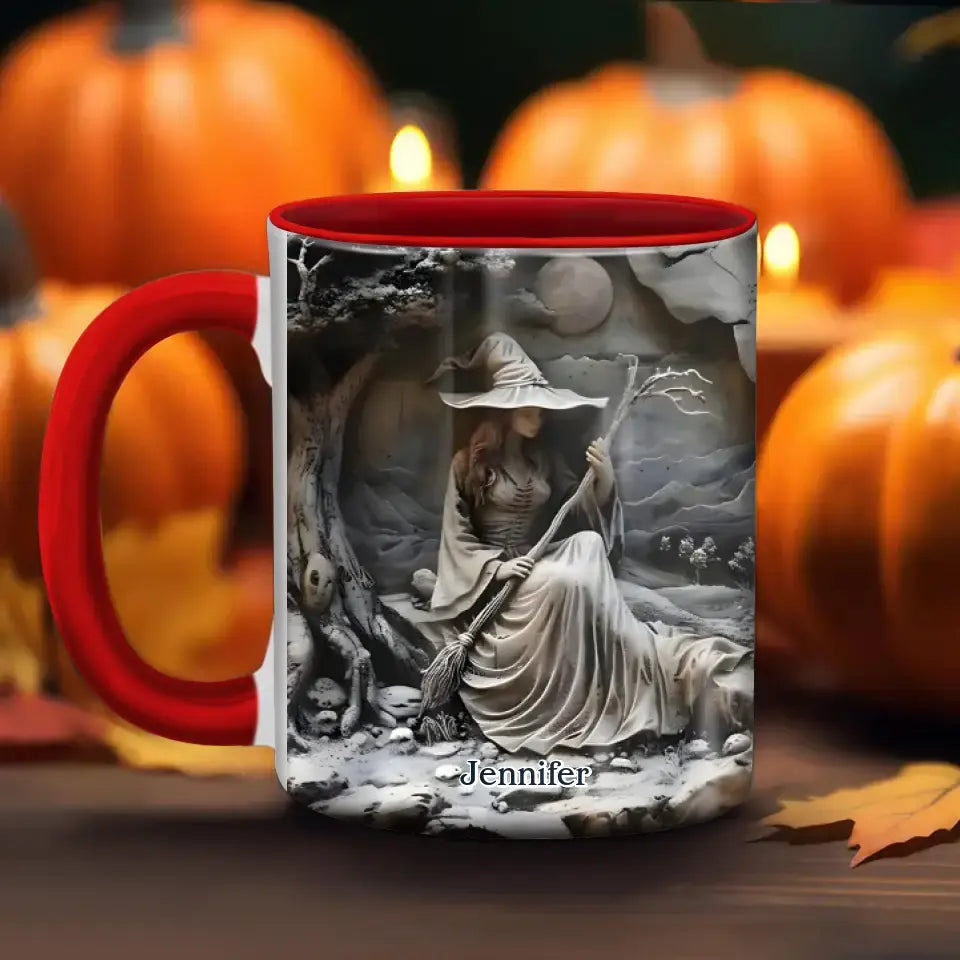 Personalized Witch Accent Mug - Halloween/Birthday Gift Idea For Yourself, Women, Witch Lovers