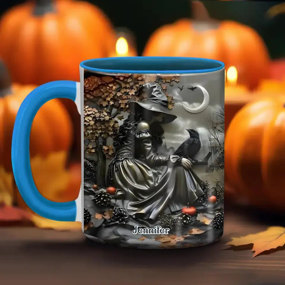 Personalized Witch Vintage Accent Mug - Halloween/Birthday Gift Idea For Yourself, Women, Witch Lovers
