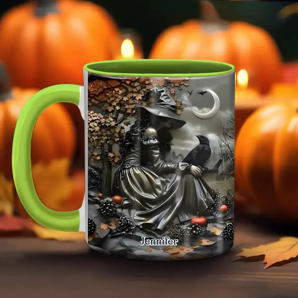 Personalized Witch Vintage Accent Mug - Halloween/Birthday Gift Idea For Yourself, Women, Witch Lovers