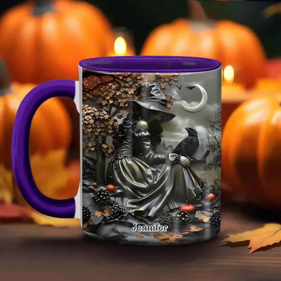Personalized Witch Vintage Accent Mug - Halloween/Birthday Gift Idea For Yourself, Women, Witch Lovers