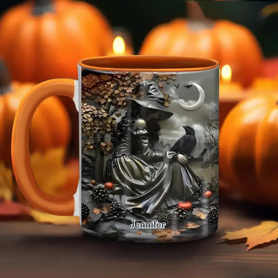 Personalized Witch Vintage Accent Mug - Halloween/Birthday Gift Idea For Yourself, Women, Witch Lovers