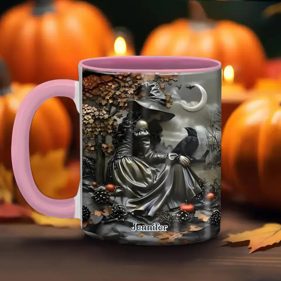 Personalized Witch Vintage Accent Mug - Halloween/Birthday Gift Idea For Yourself, Women, Witch Lovers