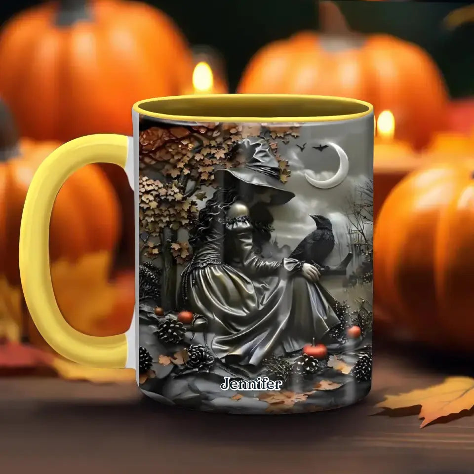 Personalized Witch Vintage Accent Mug - Halloween/Birthday Gift Idea For Yourself, Women, Witch Lovers