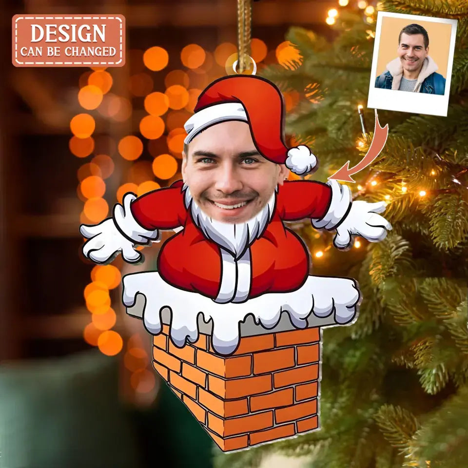 Personalized Funny Santa Claus Acrylic Ornament - Christmas Gift Idea - Upload Photo
