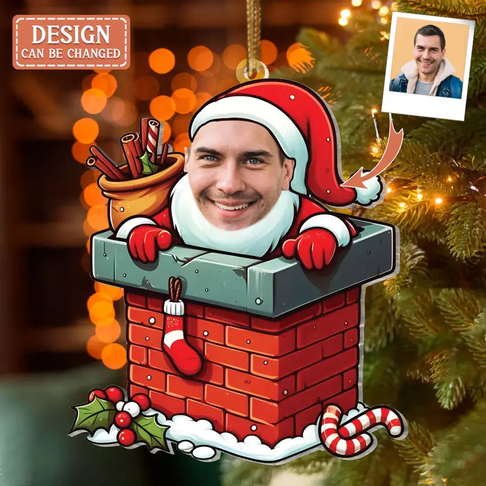 Personalized Funny Santa Claus Acrylic Ornament - Christmas Gift Idea - Upload Photo