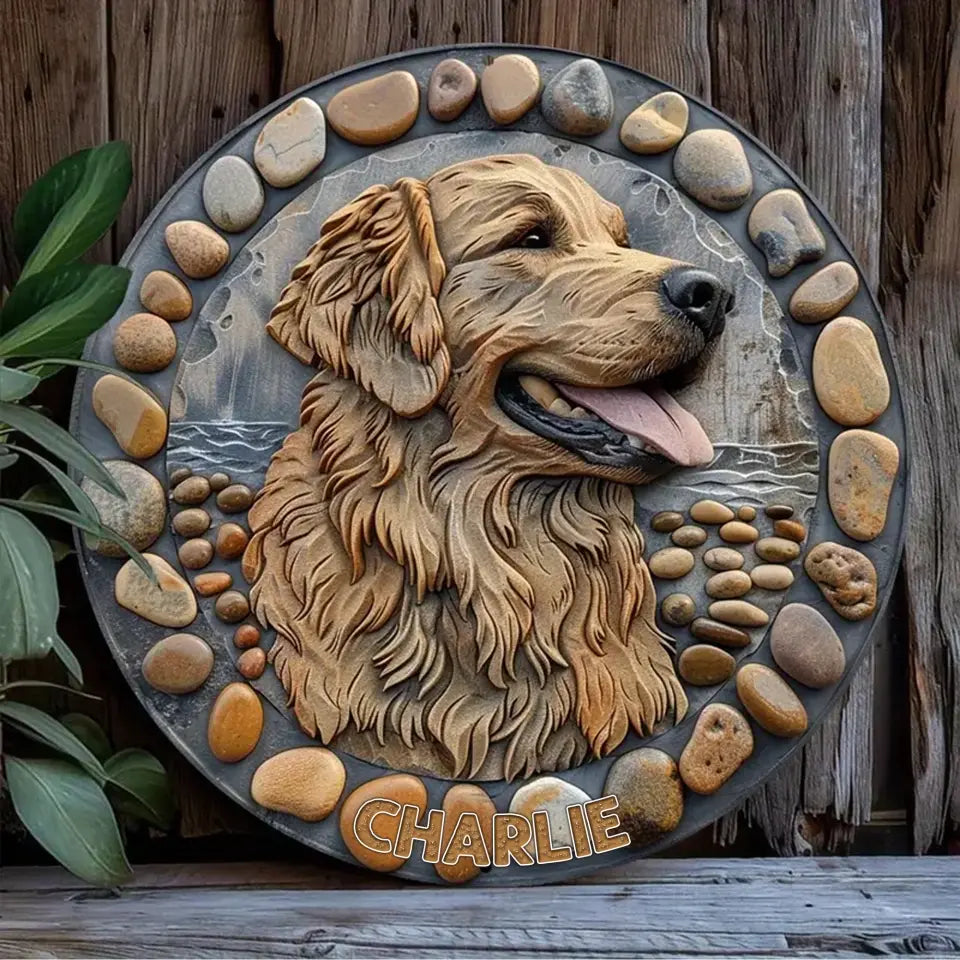Custom Personalized Golden Retriever Metal Sign - Gift Idea For Dog Lover