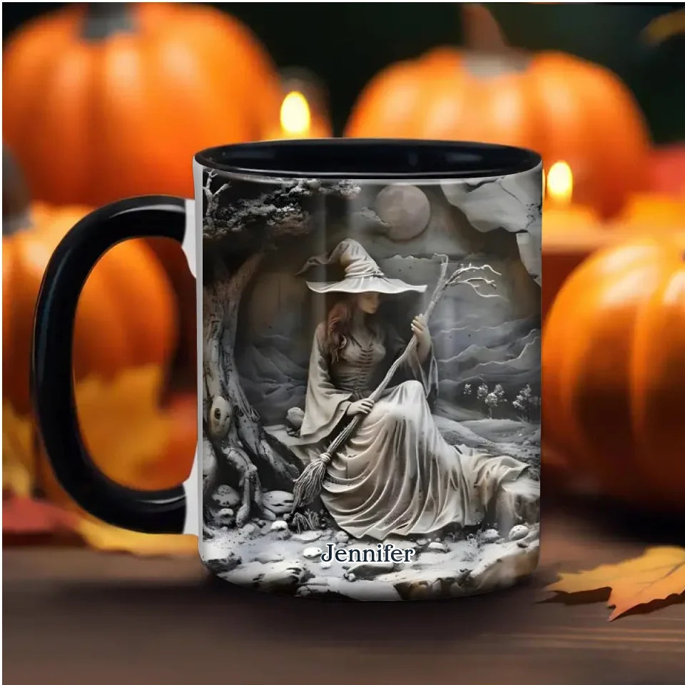 Personalized Witch Coffee Mug - Halloween/Birthday Gift Idea For Yourself, Women, Witch Lovers