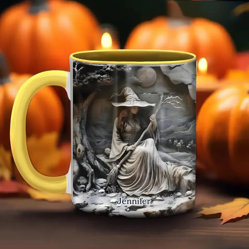Personalized Witch Coffee Mug - Halloween/Birthday Gift Idea For Yourself, Women, Witch Lovers