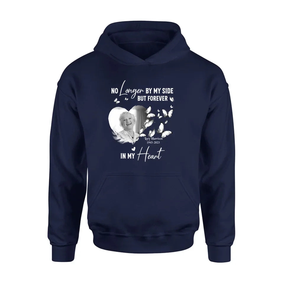 Personalized Memorial Photo Shirt/Hoodie - Memorial Gift Idea for Loss Mom/Dad - No Longer By My Side But Forever In My Heart