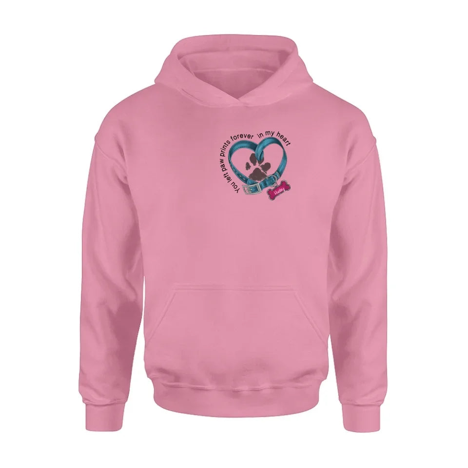 Personalized Dog Paw Prints Shirt - Mother's Day/Father's Day Gift For Dog Lovers - You Left Paw Prints Forever In My Heart