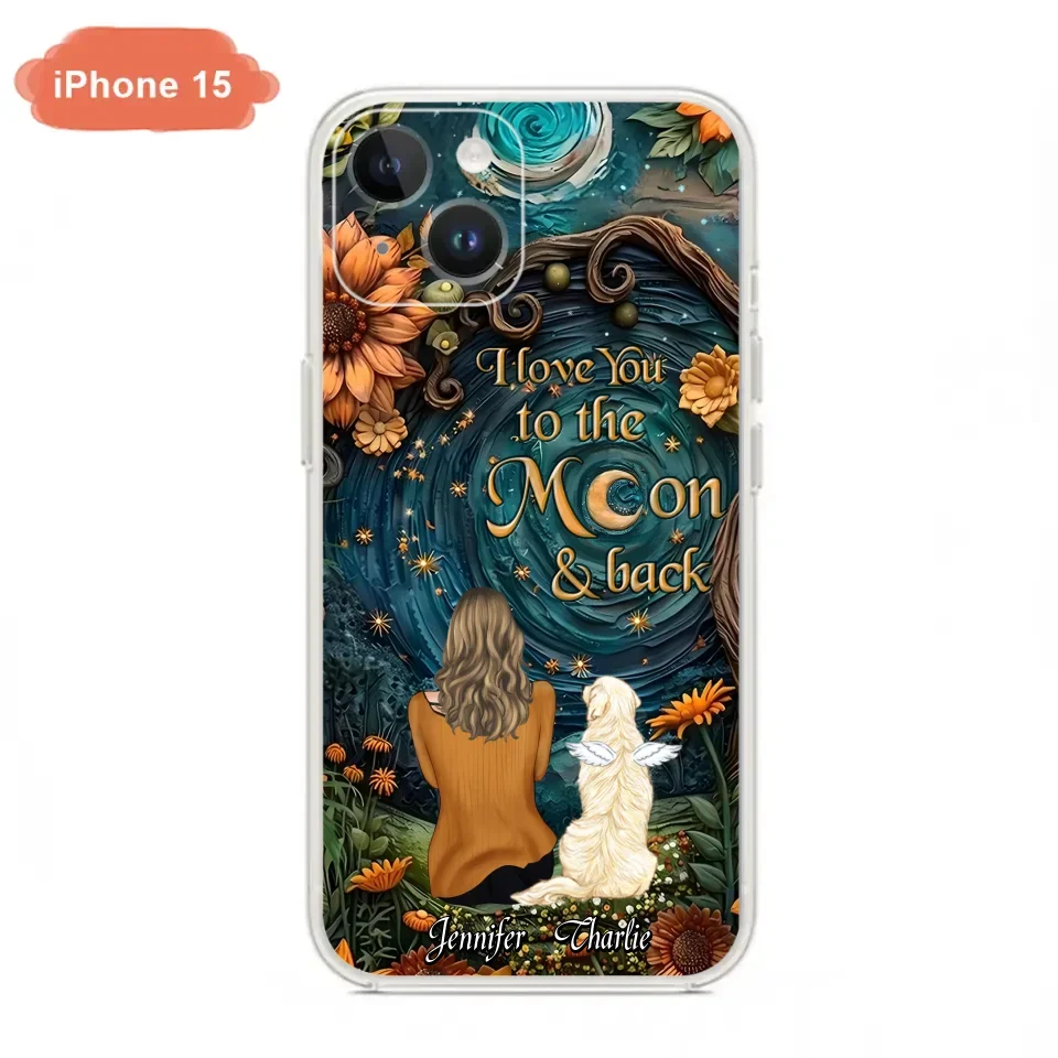 Personalized Galaxy Night Phone Case - Gift Idea For Pet Owner - Case For iPhone/Samsung - I Love You To The Moon & Back