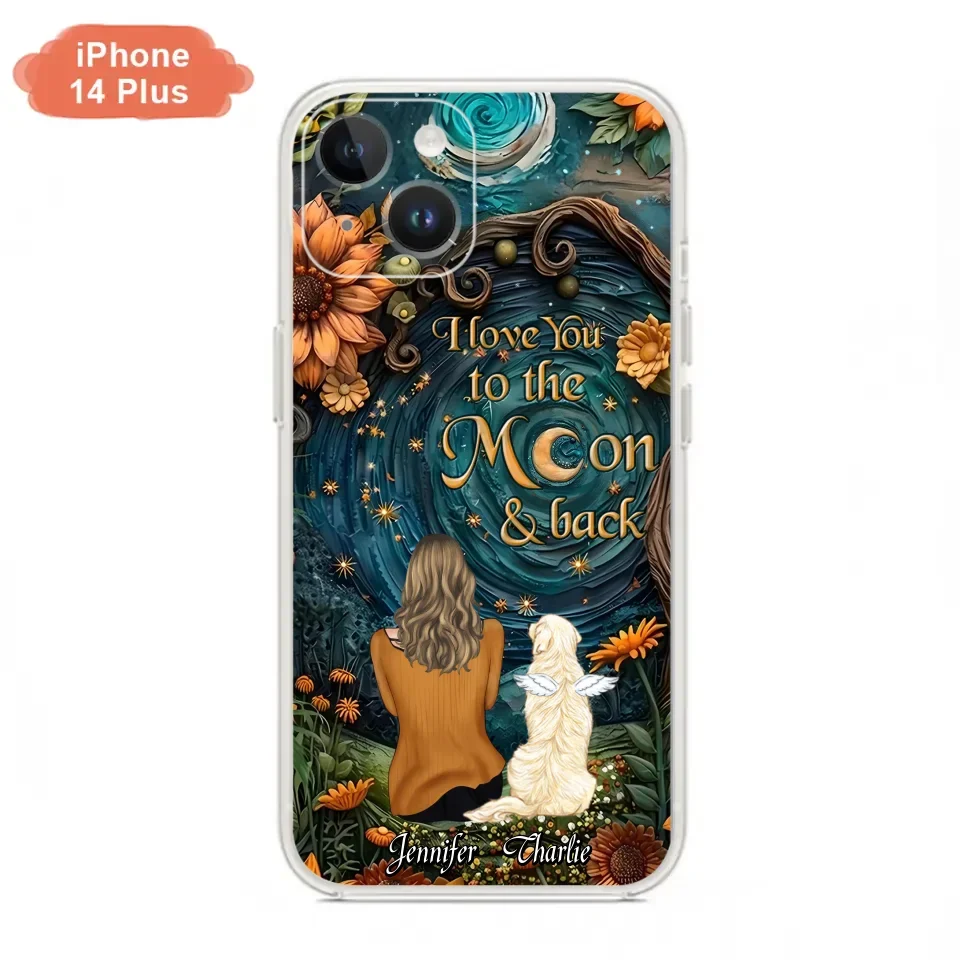 Personalized Galaxy Night Phone Case - Gift Idea For Pet Owner - Case For iPhone/Samsung - I Love You To The Moon & Back